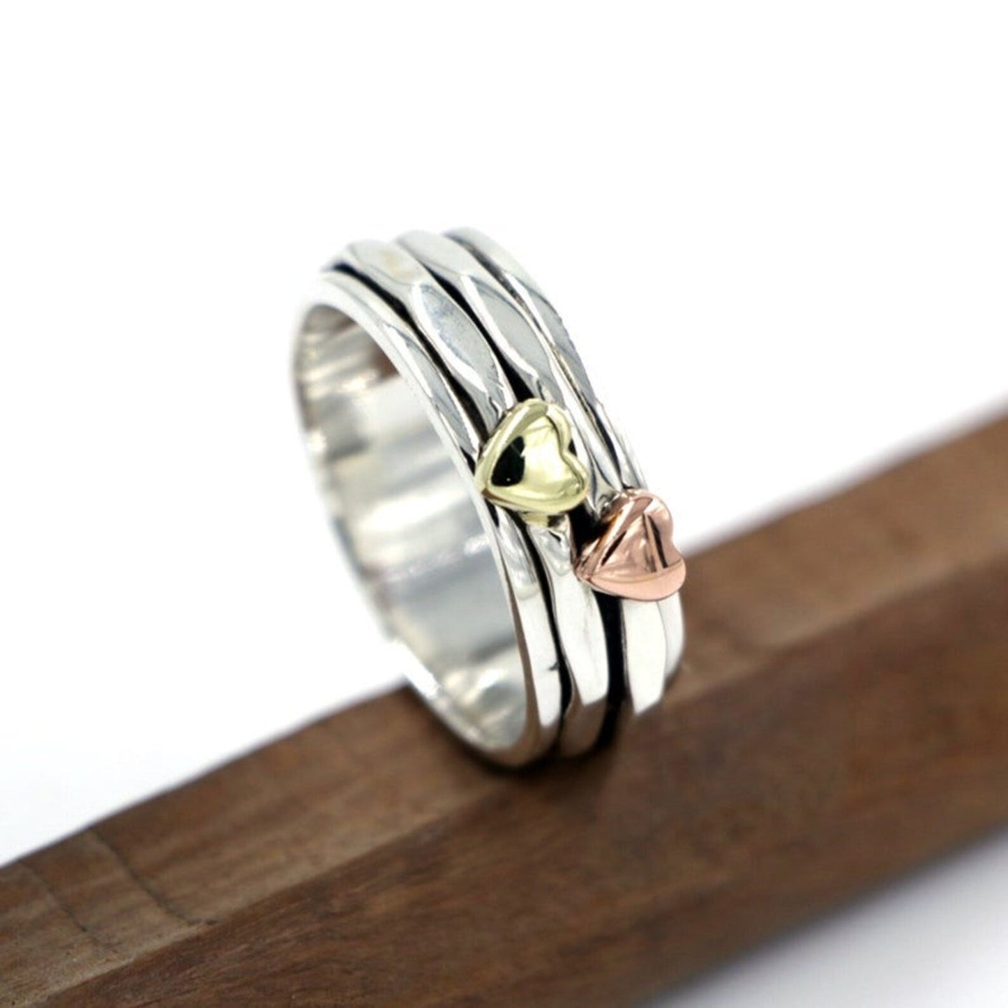Twin Heart Anxiety Ring-Rings-NEVANNA