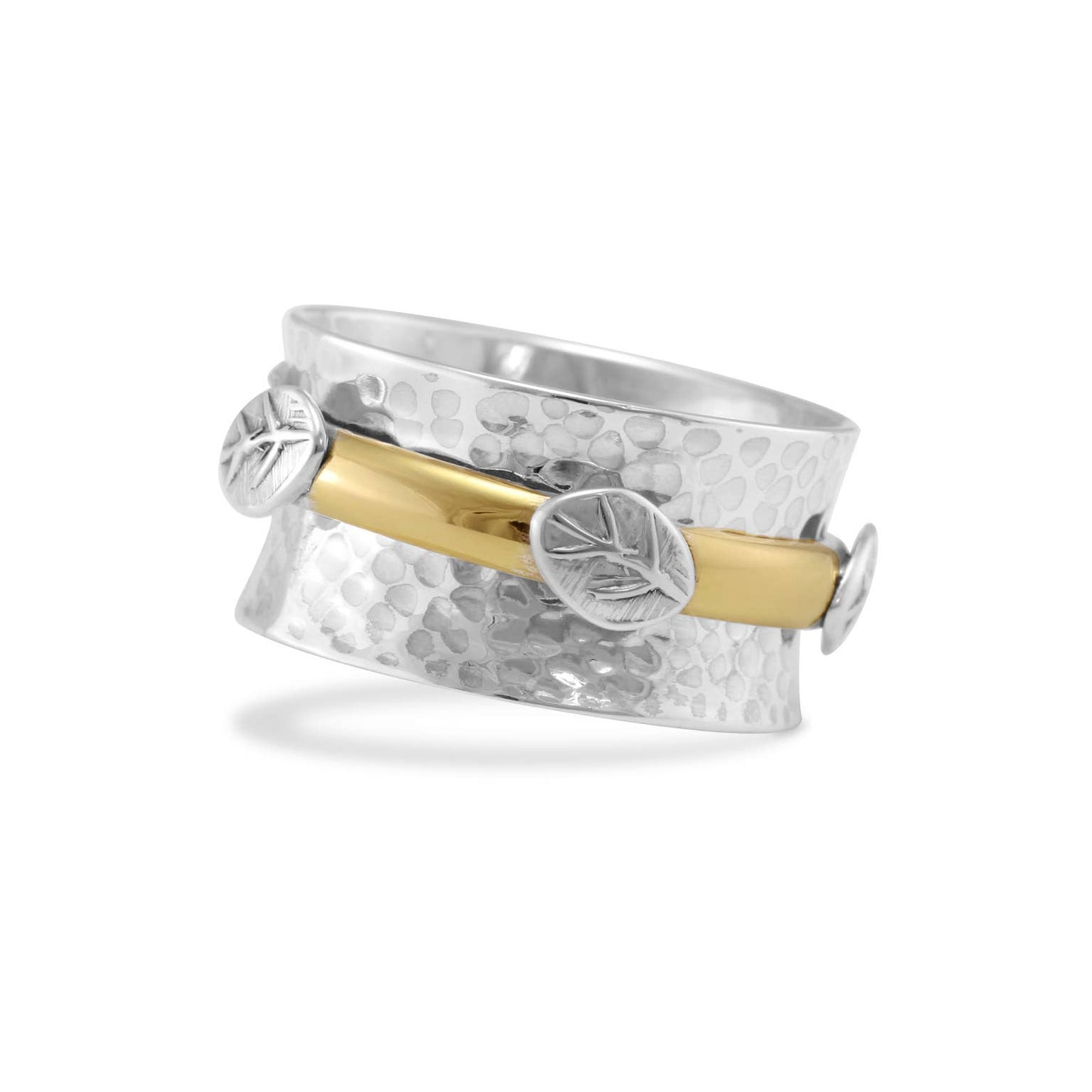 Gaia Leafy Spinner Ring-Rings-NEVANNA
