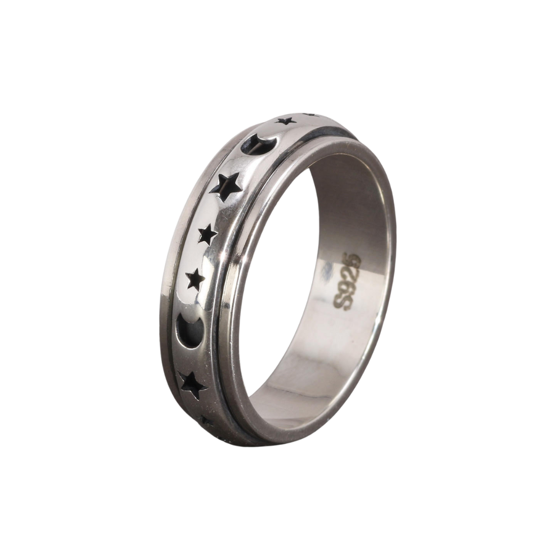 Silver Heart Spinner Ring-Rings-NEVANNA