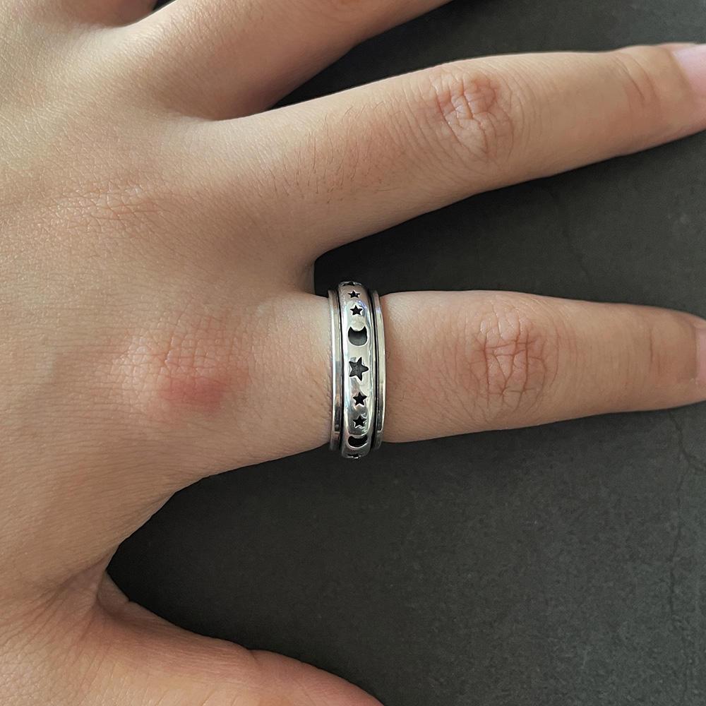 Silver Heart Spinner Ring-Rings-NEVANNA