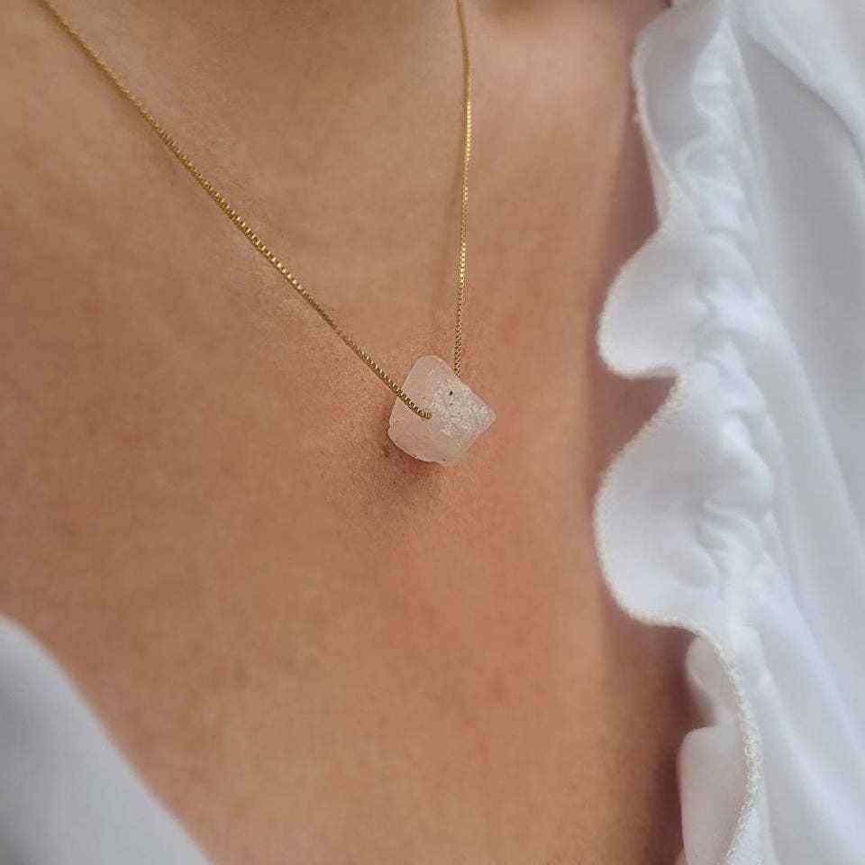 Rose Quartz - 14k Gold Plated Necklace-Necklace-NEVANNA