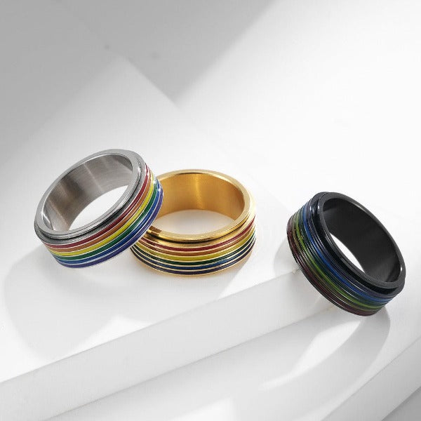 Tina Rainbow Spinner Ring-NEVANNA